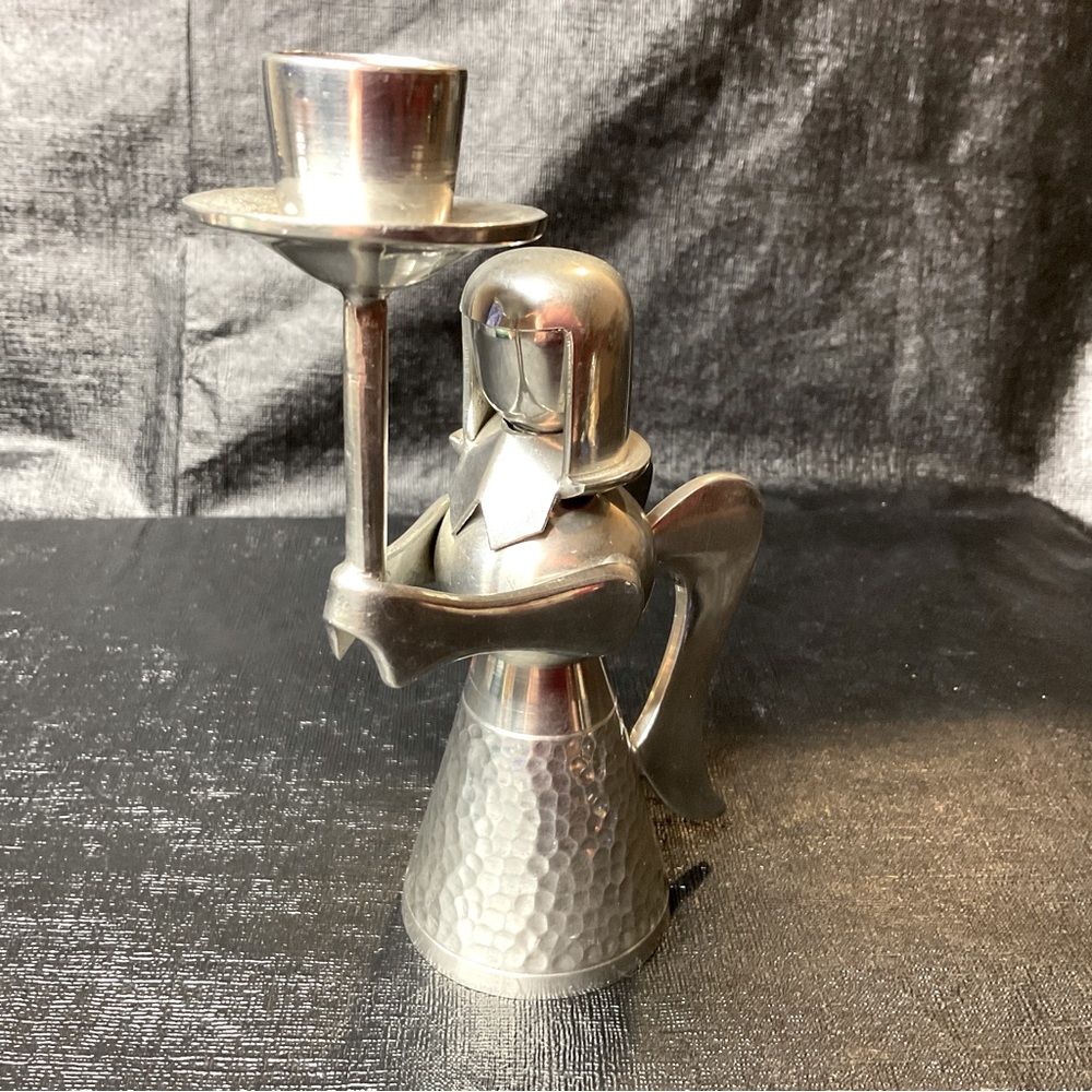 Indonesian Peter Angel Candle Holder
Silver Tone 6"